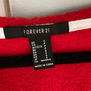 Red Cropped Zip Up Hoodie